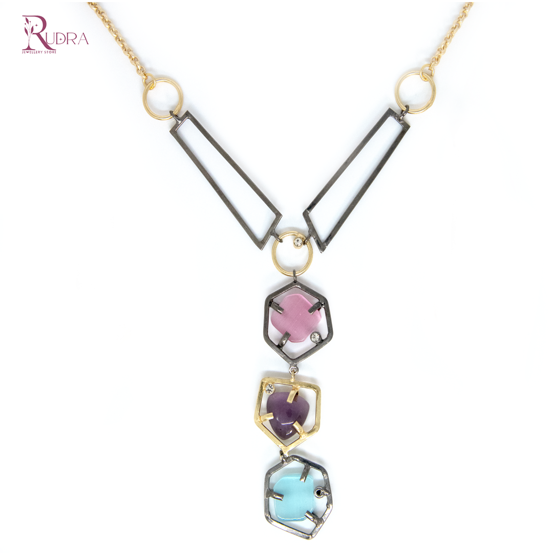 "men chakras necklace for everyday wear with 18ct gold platting"