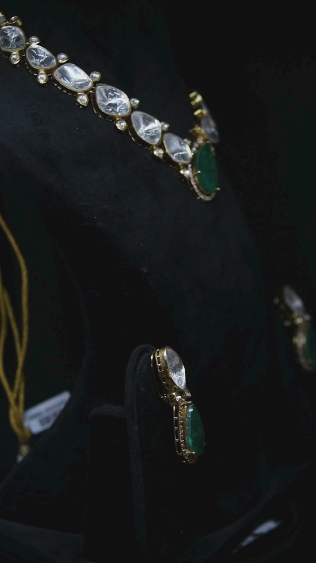Emerald Polki Kundan Statement Necklace Set