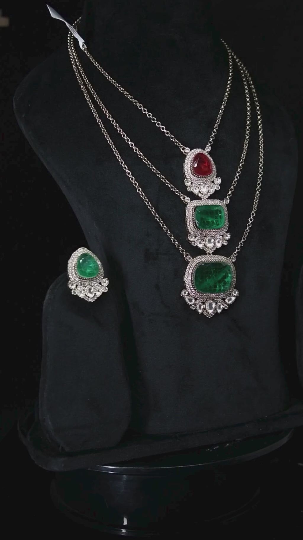 Layered Kundan and Polki Necklace Set